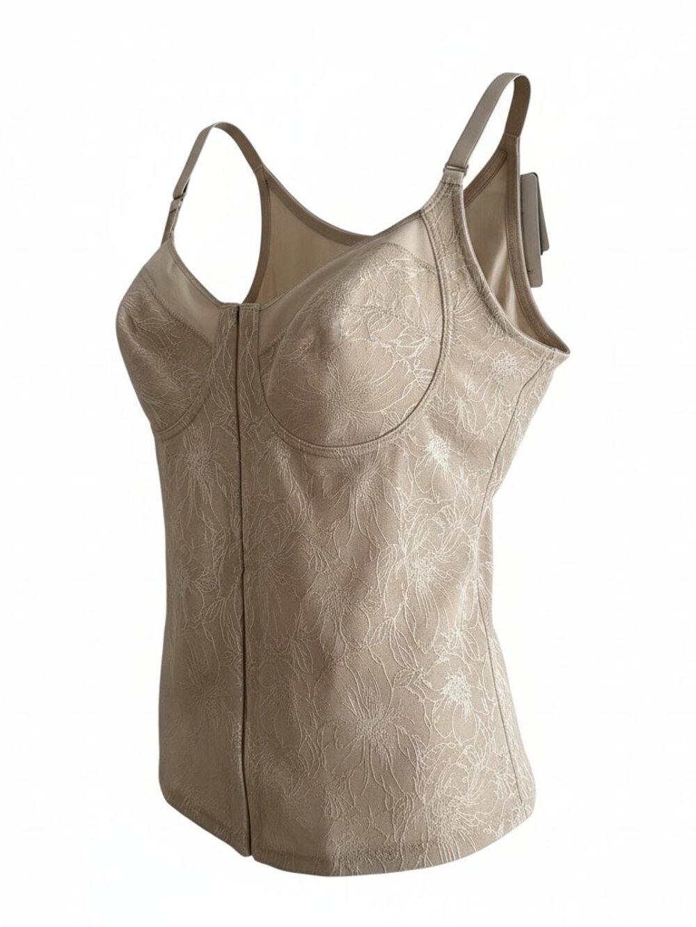 Leonisa Light Bronze Floral Jacquard Shaping Camisole Size 40B Rare
